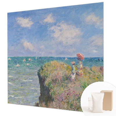 Papier peint salon moderne avec un motif de paysage apaisant