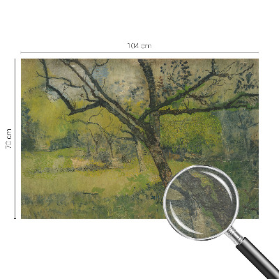 Papier peint panoramique intissé avec un motif de paysage vert