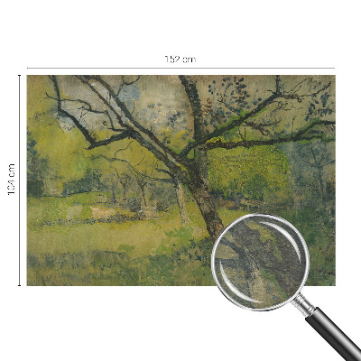 Papier peint panoramique intissé avec un motif de paysage vert