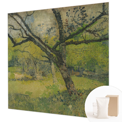 Papier peint panoramique intissé avec un motif de paysage vert