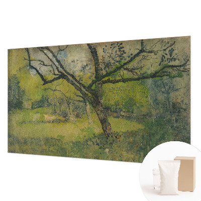 Papier peint panoramique intissé avec un motif de paysage vert