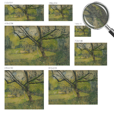 Papier peint panoramique intissé avec un motif de paysage vert