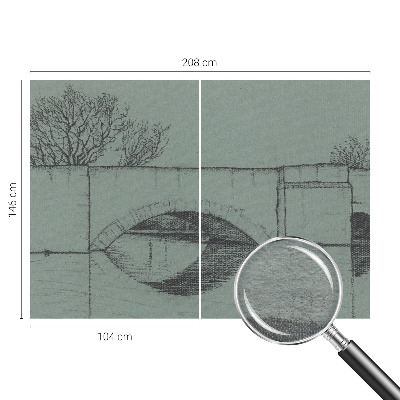 Papier peint panoramique sur mesure représentant un pont en arc
