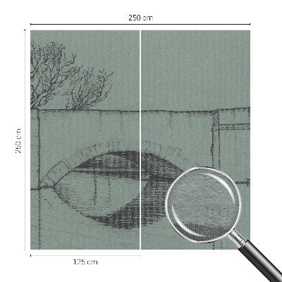 Papier peint panoramique sur mesure représentant un pont en arc