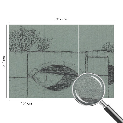 Papier peint panoramique sur mesure représentant un pont en arc