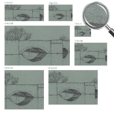 Papier peint panoramique sur mesure représentant un pont en arc