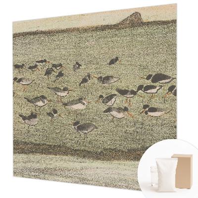Tapisserie panoramique avec motif de chambre d'oiseaux