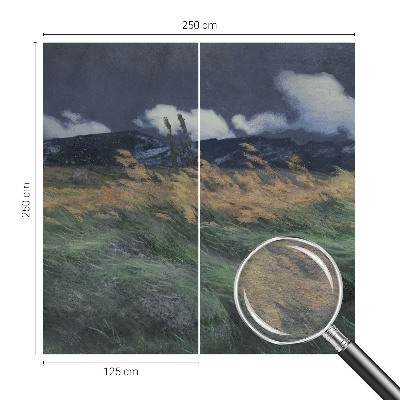 Papier peint panoramique salon Povyfúkané trávy