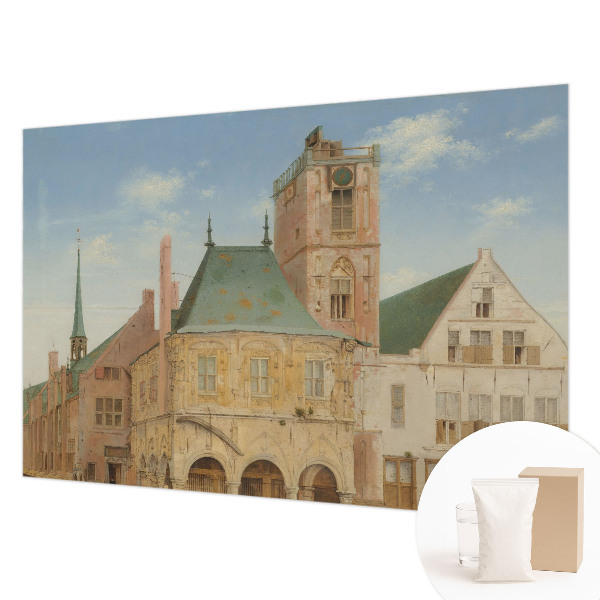 Papier peint panoramique chambre représentant l'hôtel de ville historique