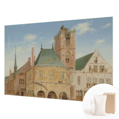 Papier peint panoramique chambre représentant l'hôtel de ville historique