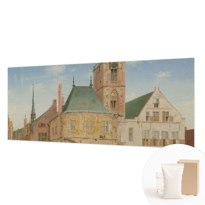 Papier peint panoramique chambre représentant l'hôtel de ville historique