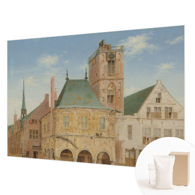 Papier peint panoramique chambre représentant l'hôtel de ville historique