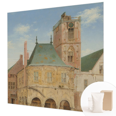 Papier peint panoramique chambre représentant l'hôtel de ville historique