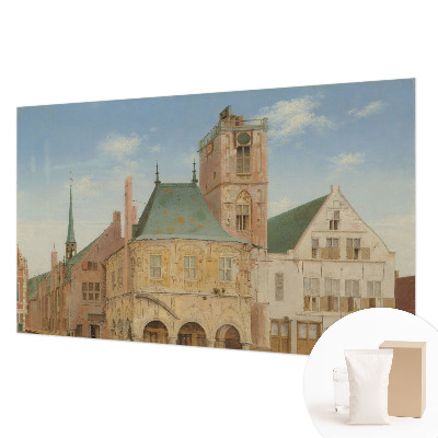 Papier peint panoramique chambre représentant l'hôtel de ville historique