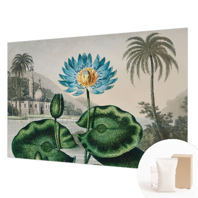 Papier peint panoramique enfant avec un motif de paysage exotique