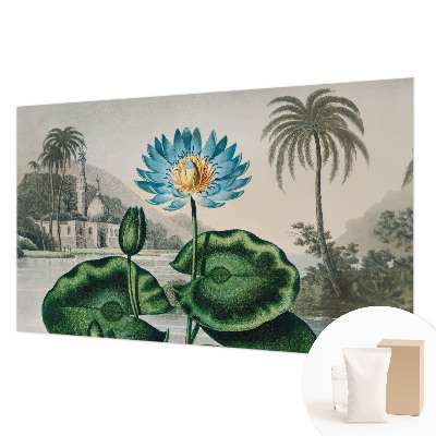 Papier peint panoramique enfant avec un motif de paysage exotique