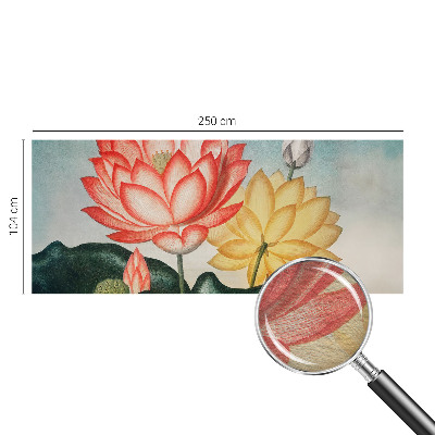 Papier peint panoramique moderne avec motif de fleurs de lotus