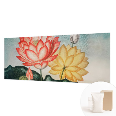 Papier peint panoramique moderne avec motif de fleurs de lotus