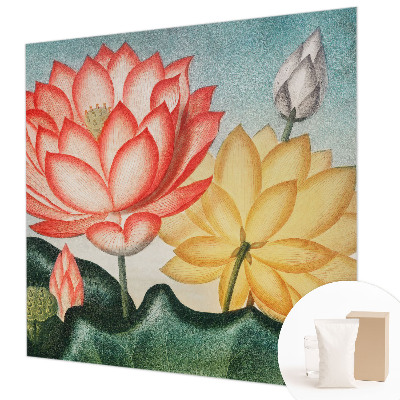 Papier peint panoramique moderne avec motif de fleurs de lotus