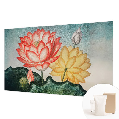 Papier peint panoramique moderne avec motif de fleurs de lotus