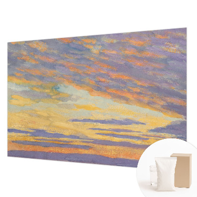 Papier peint panoramique intissé moderne avec un motif de ciel pastel