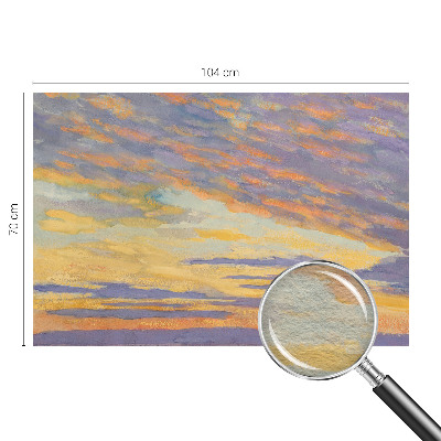 Papier peint panoramique intissé moderne avec un motif de ciel pastel