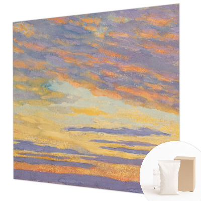Papier peint panoramique intissé moderne avec un motif de ciel pastel