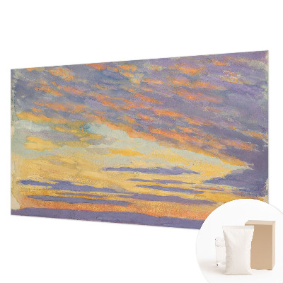 Papier peint panoramique intissé moderne avec un motif de ciel pastel