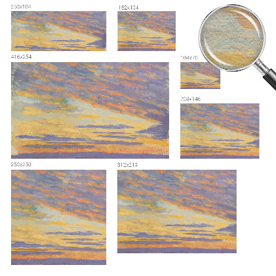 Papier peint panoramique intissé moderne avec un motif de ciel pastel