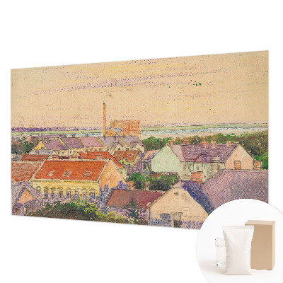 Papier peint photographique salon avec un motif de toits urbains