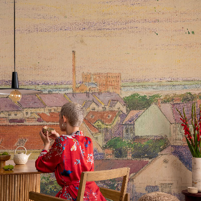 Papier peint photographique salon Mestské strechy