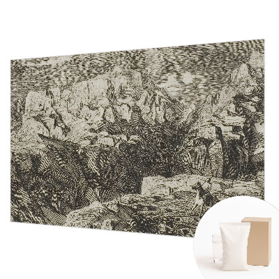 Tapisserie murale avec une scène de montagne