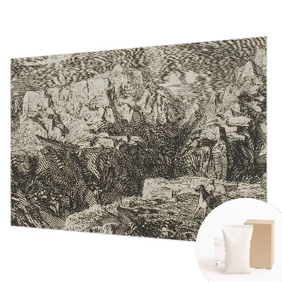 Tapisserie murale avec une scène de montagne