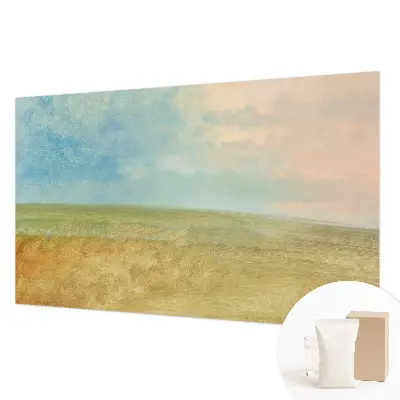 Papier peint intissé imprimé champs pastel