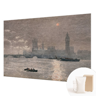 Papier peint panoramique intissé avec un motif de panorama nocturne