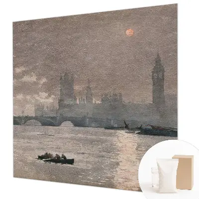 Papier peint panoramique intissé avec un motif de panorama nocturne