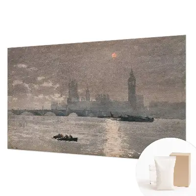 Papier peint panoramique intissé avec un motif de panorama nocturne