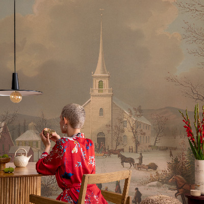 Tapisserie panoramique Zimná krajina