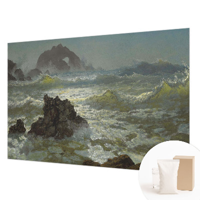 Papier peint panoramique salon avec un motif de mer agitée