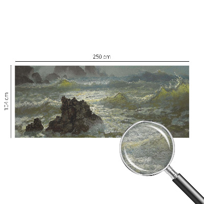Papier peint panoramique salon avec un motif de mer agitée