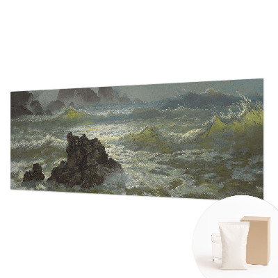 Papier peint panoramique salon avec un motif de mer agitée