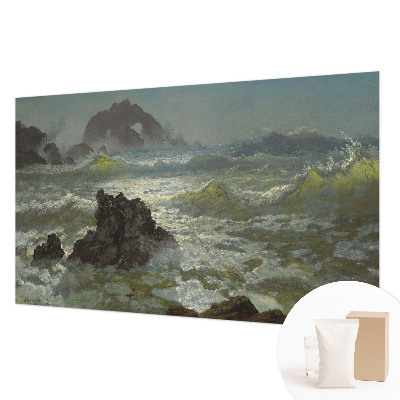 Papier peint panoramique salon avec un motif de mer agitée