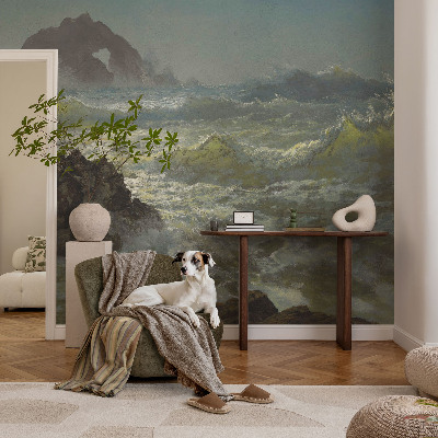 Papier peint panoramique salon Rozbúrené more