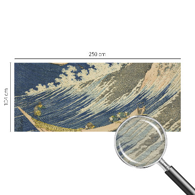 Papier peint panoramique chambre adulte avec un motif de vagues marines
