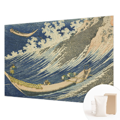 Papier peint panoramique chambre adulte avec un motif de vagues marines