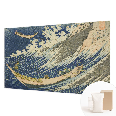 Papier peint panoramique chambre adulte avec un motif de vagues marines