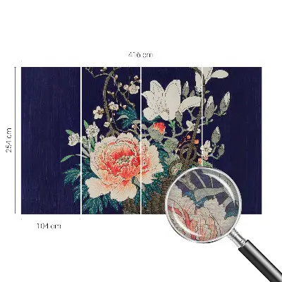 Papier peint photo grand format pour le mur panier de fleurs
