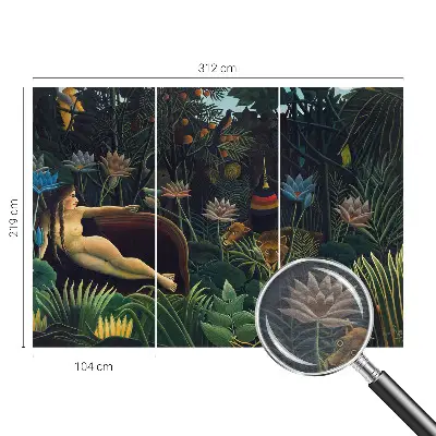 Papier peint panoramique moderne avec un motif de jungle exotique