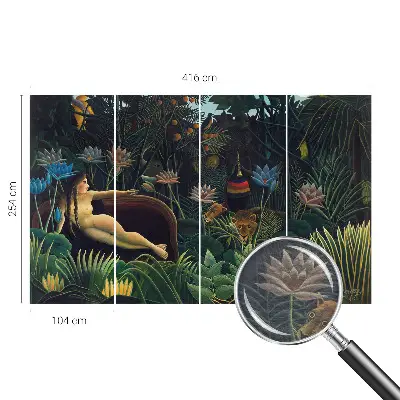 Papier peint panoramique moderne avec un motif de jungle exotique