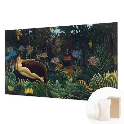 Papier peint panoramique moderne avec un motif de jungle exotique